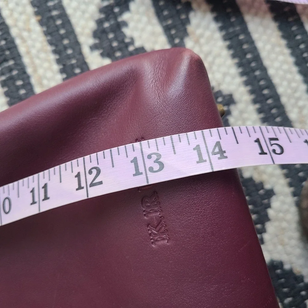 Krug Plum Burgundy Leather Minimalist Purse‎ Bag Large Purple Quiet Luxury Tote